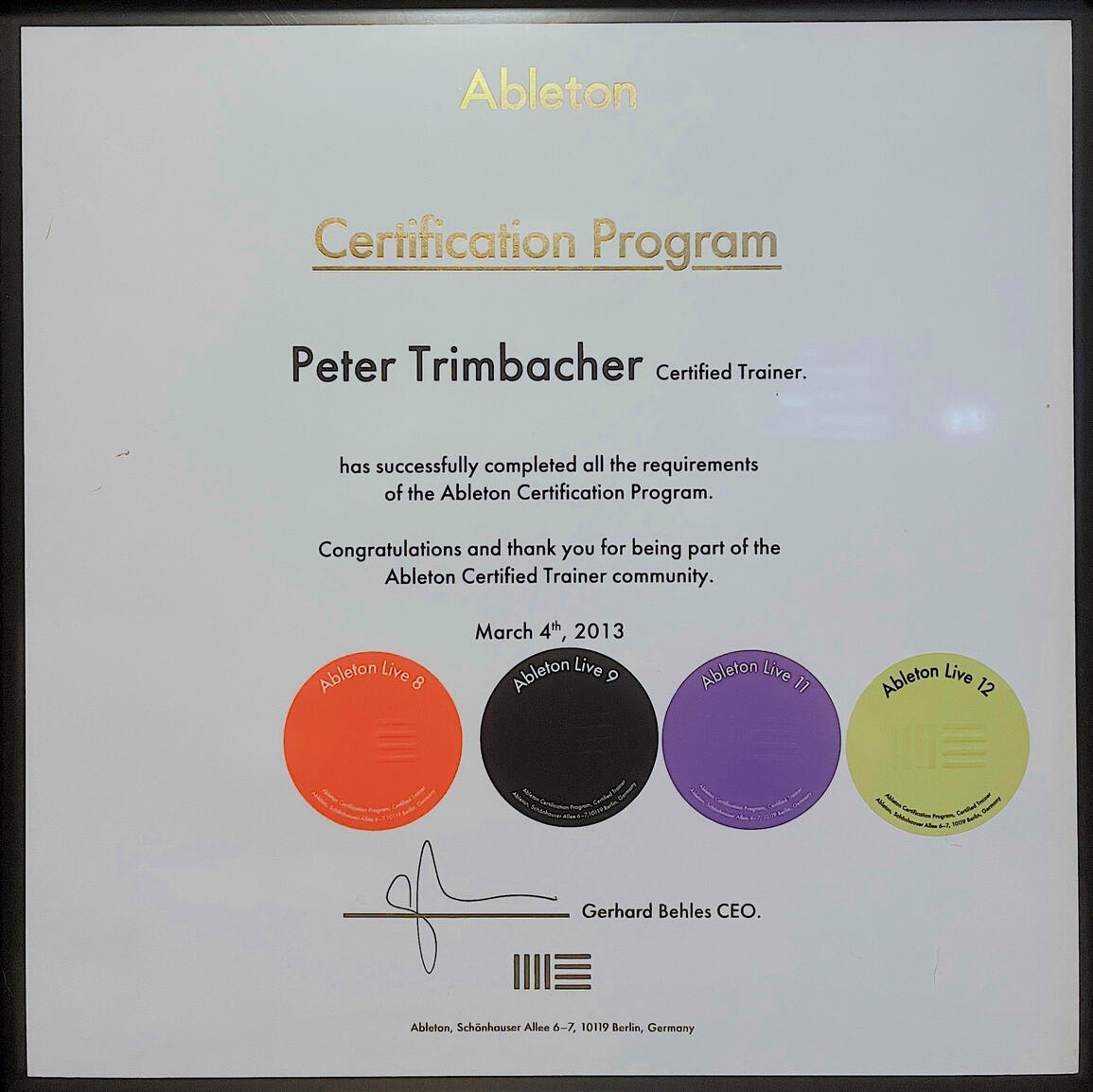 Ableton Certification
